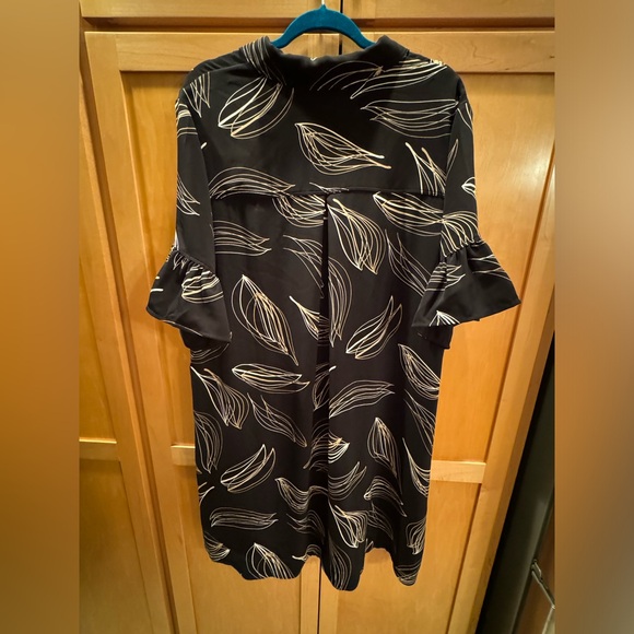 Chico’s A-line 3/4 black print dress size 3 (14-16) - Picture 2 of 5